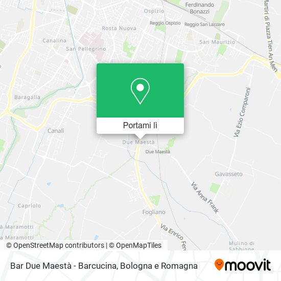 Mappa Bar Due Maestà - Barcucina
