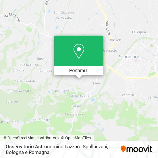 Mappa Osservatorio Astronomico Lazzaro Spallanzani