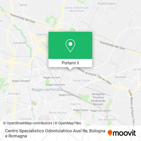 Mappa Centro Specialistico Odontoiatrico Ausl Re