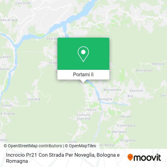 Mappa Incrocio Pr21 Con Strada Per Noveglia
