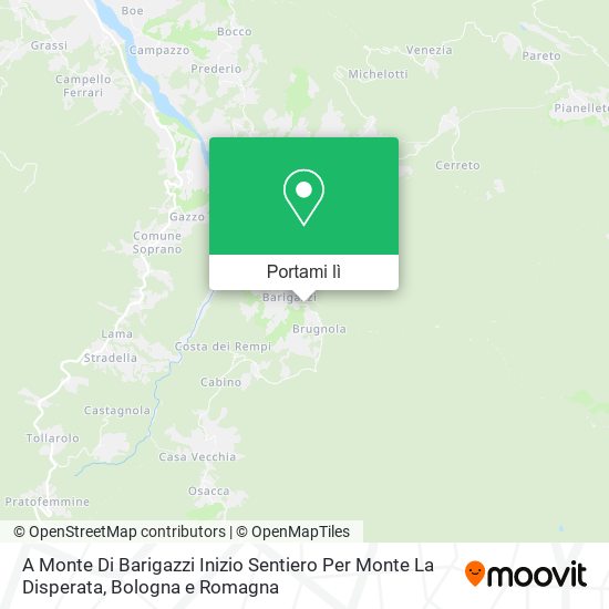 Mappa A Monte Di Barigazzi Inizio Sentiero Per Monte La Disperata