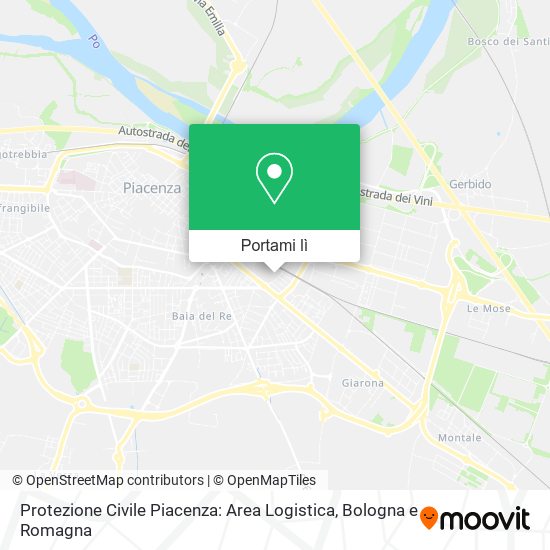 Mappa Protezione Civile Piacenza: Area Logistica