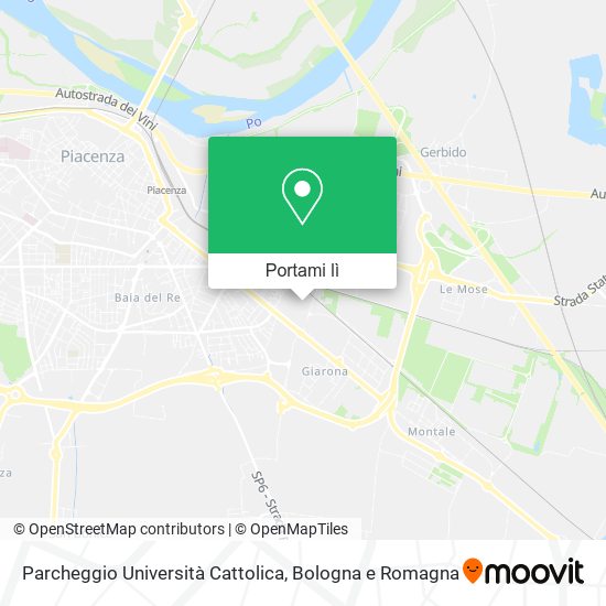 Mappa Parcheggio Università Cattolica