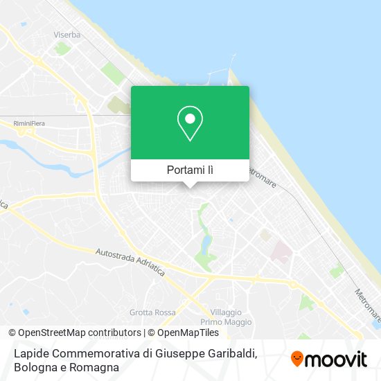 Mappa Lapide Commemorativa di Giuseppe Garibaldi