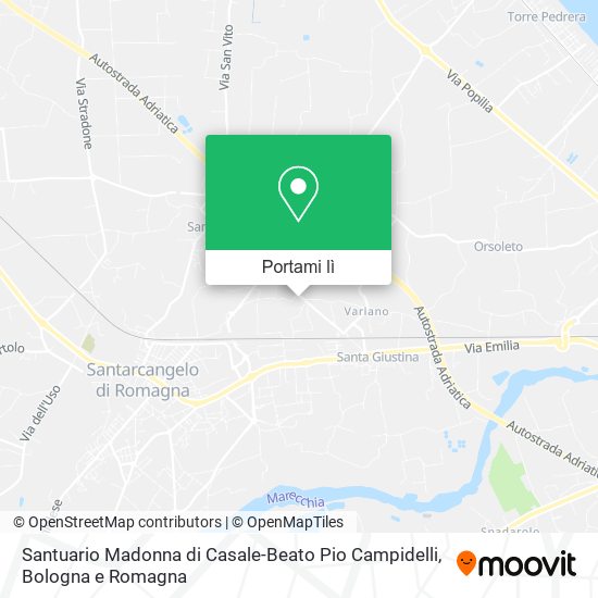 Mappa Santuario Madonna di Casale-Beato Pio Campidelli