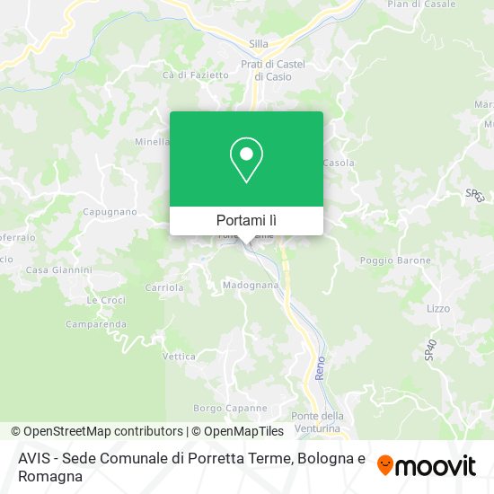 Mappa AVIS - Sede Comunale di Porretta Terme