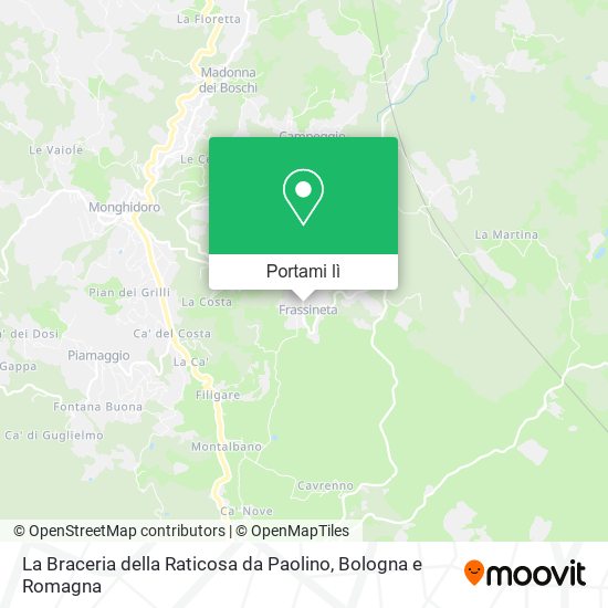 Mappa La Braceria della Raticosa da Paolino