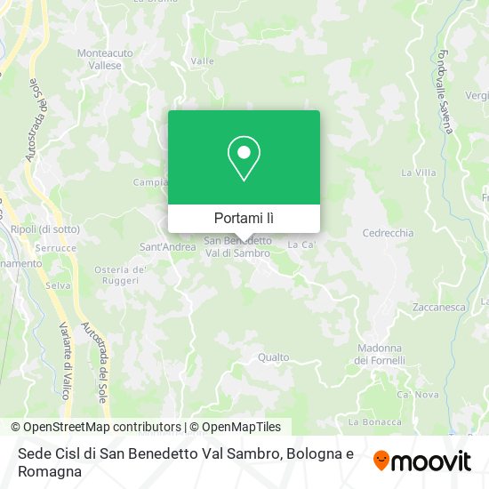 Mappa Sede Cisl di San Benedetto Val Sambro
