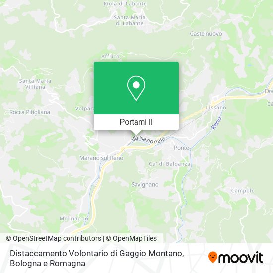 Mappa Distaccamento Volontario di Gaggio Montano