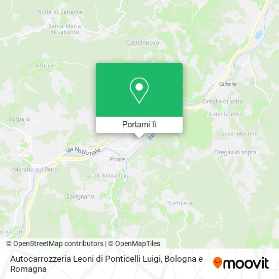 Mappa Autocarrozzeria Leoni di Ponticelli Luigi