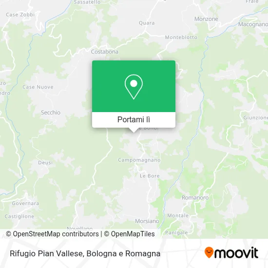 Mappa Rifugio Pian Vallese