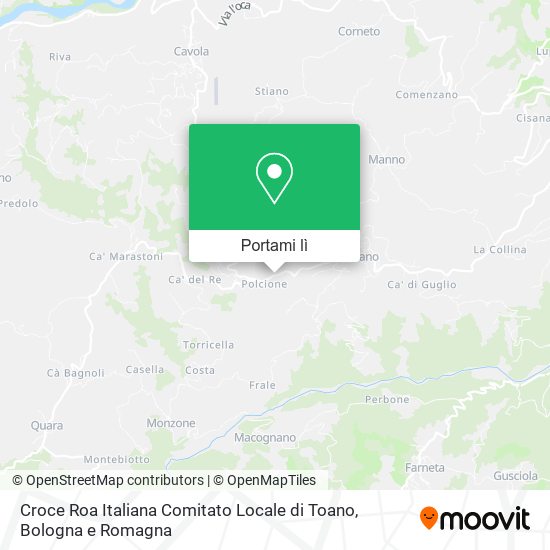 Mappa Croce Roa Italiana Comitato Locale di Toano