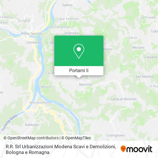 Mappa R.R. Srl Urbanizzazioni Modena Scavi e Demolizioni