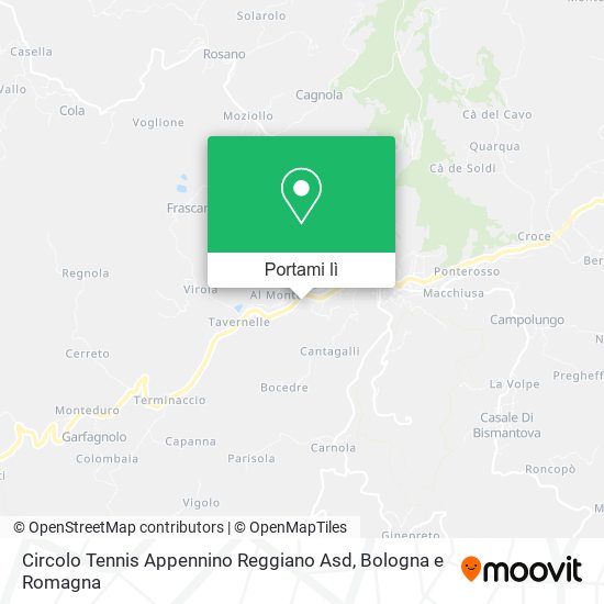 Mappa Circolo Tennis Appennino Reggiano Asd