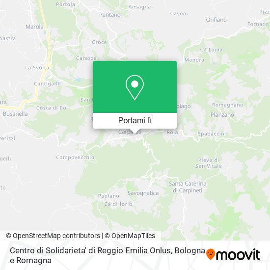 Mappa Centro di Solidarieta' di Reggio Emilia Onlus