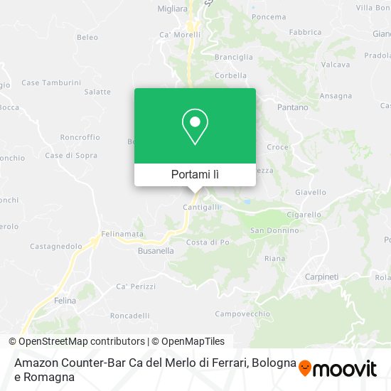 Mappa Amazon Counter-Bar Ca del Merlo di Ferrari