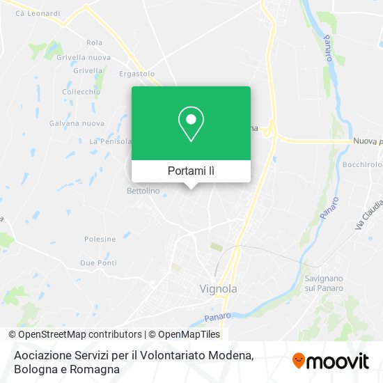 Mappa Aociazione Servizi per il Volontariato Modena