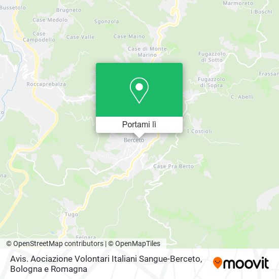 Mappa Avis. Aociazione Volontari Italiani Sangue-Berceto