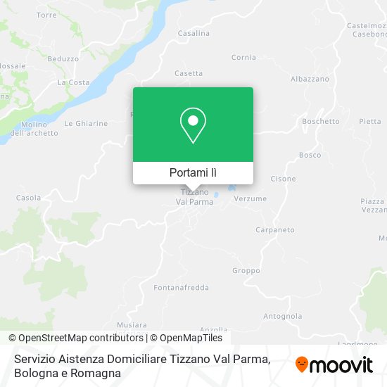 Mappa Servizio Aistenza Domiciliare Tizzano Val Parma