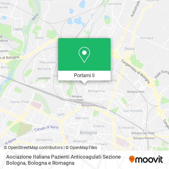 Mappa Aociazione Italiana Pazienti Anticoagulati Sezione Bologna