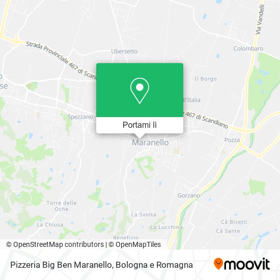 Mappa Pizzeria Big Ben Maranello