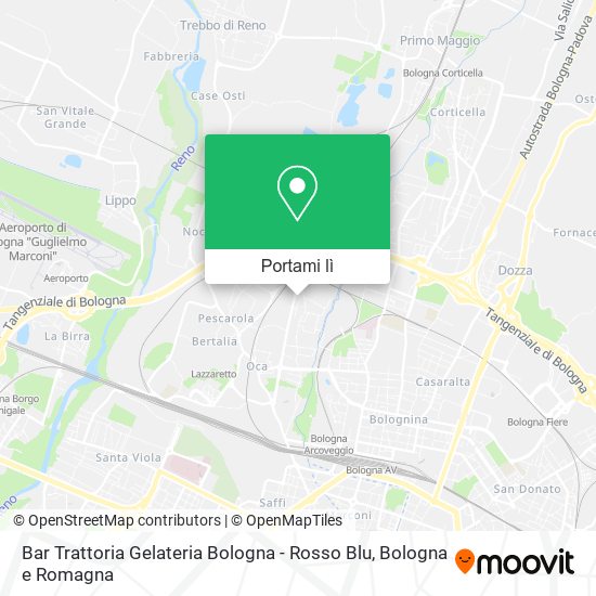 Mappa Bar Trattoria Gelateria Bologna - Rosso Blu