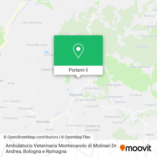 Mappa Ambulatorio Veterinario Montecavolo di Molinari Dr. Andrea