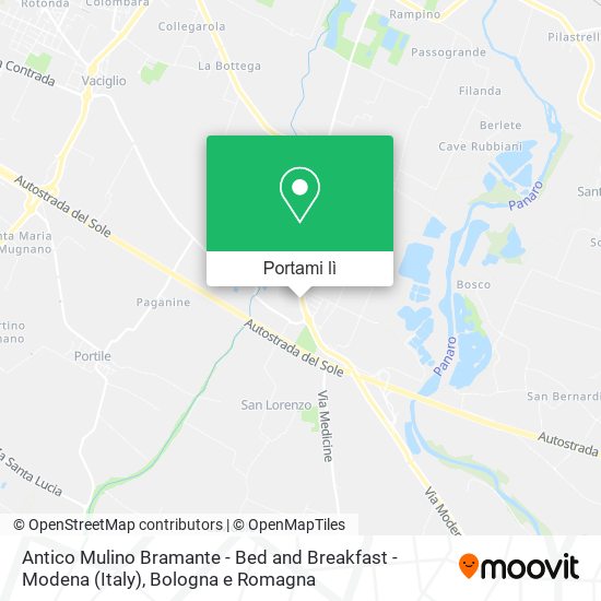Mappa Antico Mulino Bramante - Bed and Breakfast - Modena (Italy)