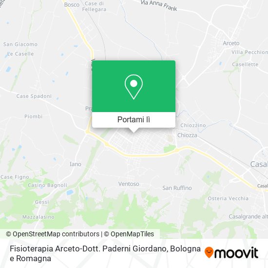 Mappa Fisioterapia Arceto-Dott. Paderni Giordano