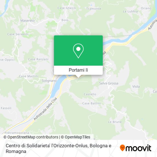 Mappa Centro di Solidarieta' l'Orizzonte-Onlus