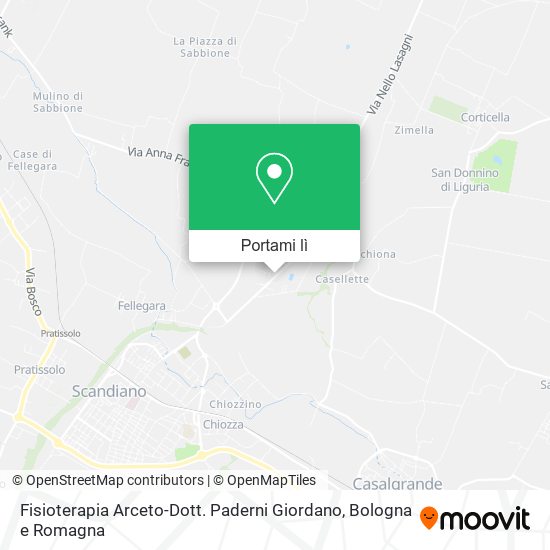 Mappa Fisioterapia Arceto-Dott. Paderni Giordano