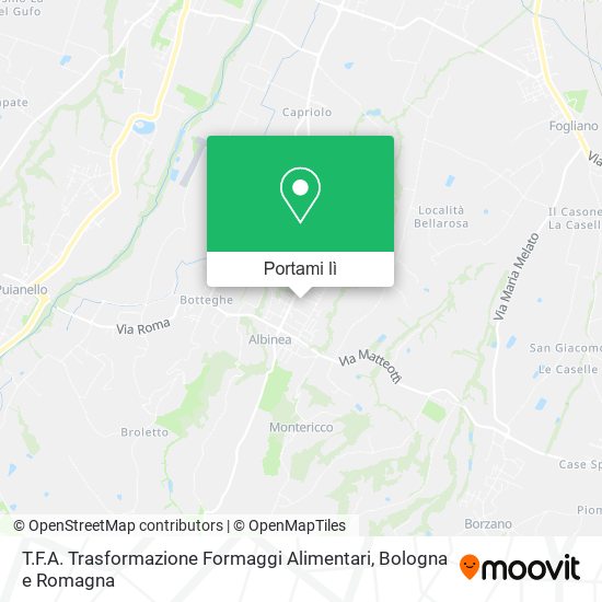 Mappa T.F.A. Trasformazione Formaggi Alimentari