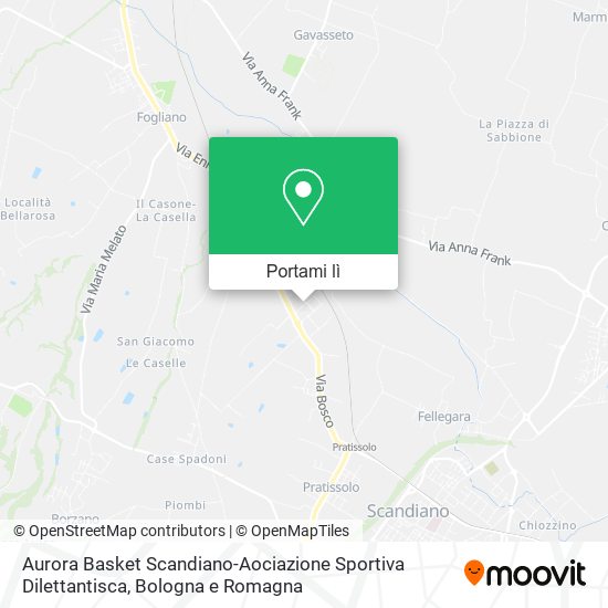 Mappa Aurora Basket Scandiano-Aociazione Sportiva Dilettantisca