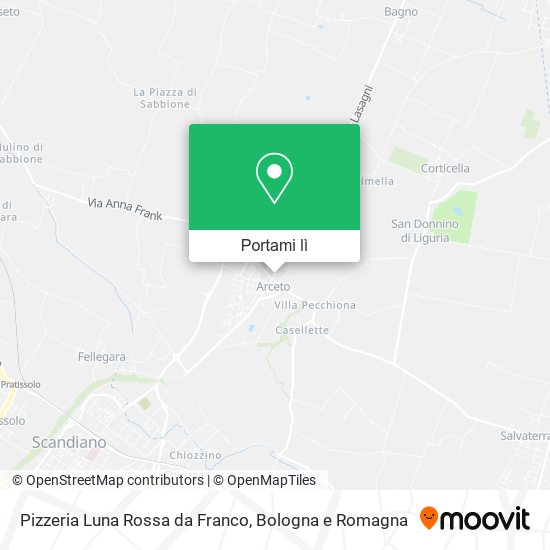 Mappa Pizzeria Luna Rossa da Franco