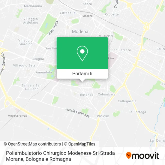 Mappa Poliambulatorio Chirurgico Modenese Srl-Strada Morane