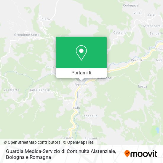 Mappa Guardia Medica-Servizio di Continuità Aistenziale