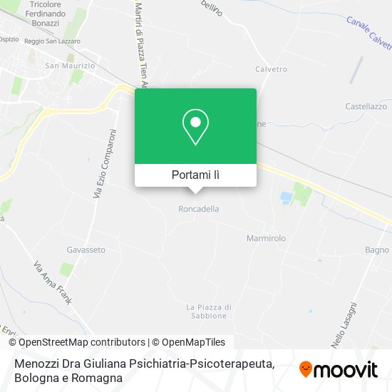 Mappa Menozzi Dra Giuliana Psichiatria-Psicoterapeuta