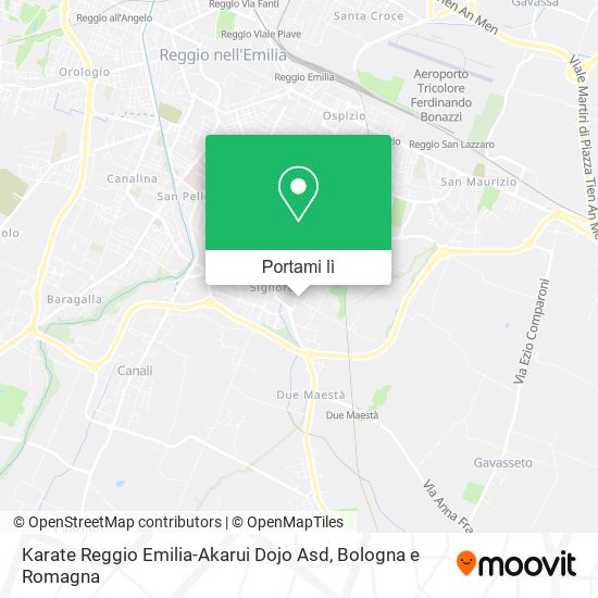 Mappa Karate Reggio Emilia-Akarui Dojo Asd