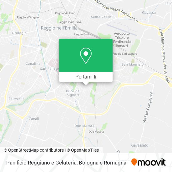 Mappa Panificio Reggiano e Gelateria