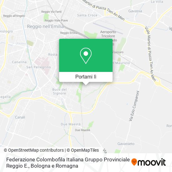 Mappa Federazione Colombofila Italiana Gruppo Provinciale Reggio E.