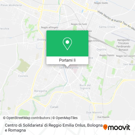 Mappa Centro di Solidarieta' di Reggio Emilia Onlus