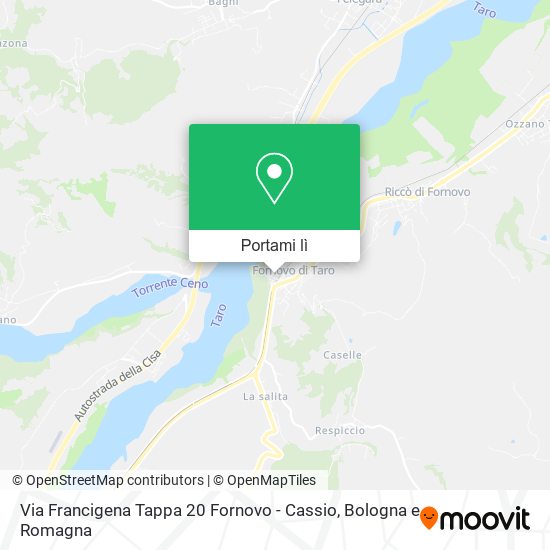 Mappa Via Francigena Tappa 20 Fornovo - Cassio