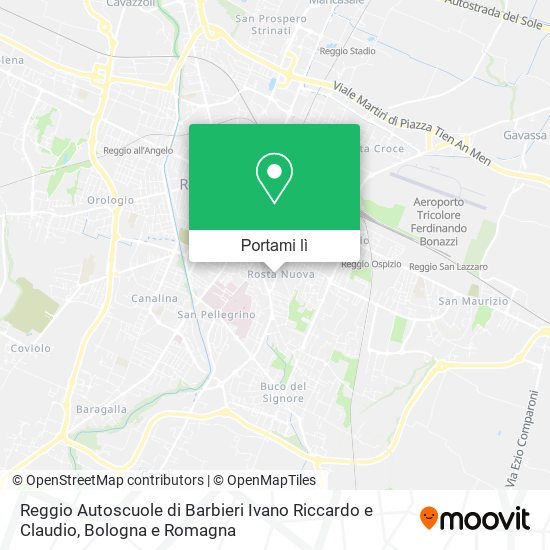 Mappa Reggio Autoscuole di Barbieri Ivano Riccardo e Claudio