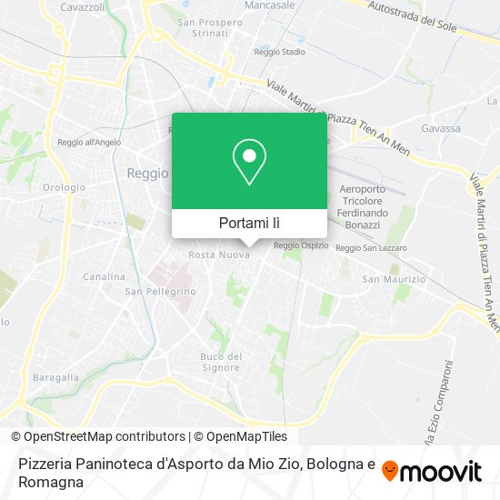 Mappa Pizzeria Paninoteca d'Asporto da Mio Zio