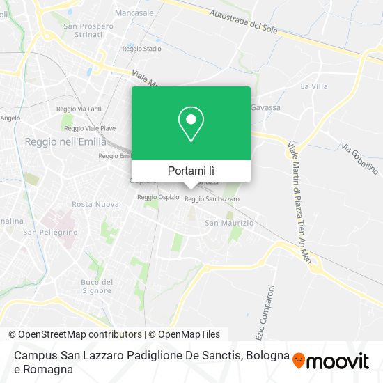 Mappa Campus San Lazzaro Padiglione De Sanctis