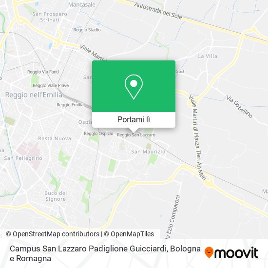 Mappa Campus San Lazzaro Padiglione Guicciardi