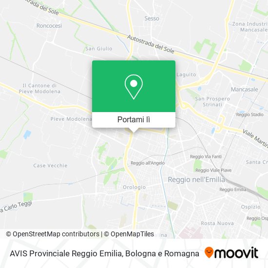Mappa AVIS Provinciale Reggio Emilia