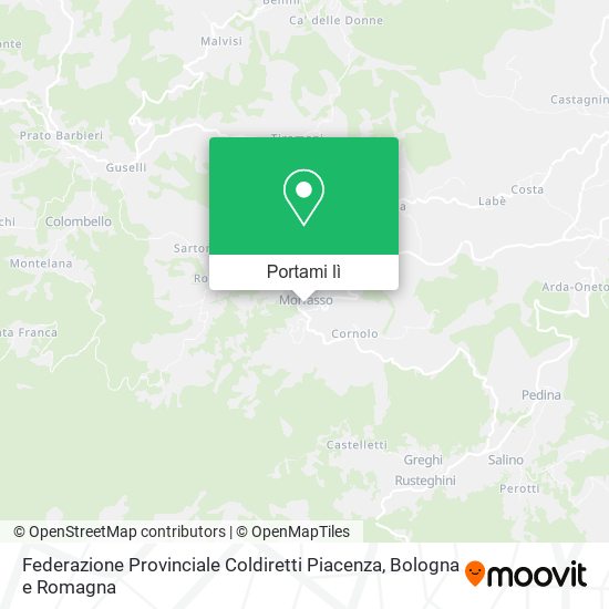 Mappa Federazione Provinciale Coldiretti Piacenza