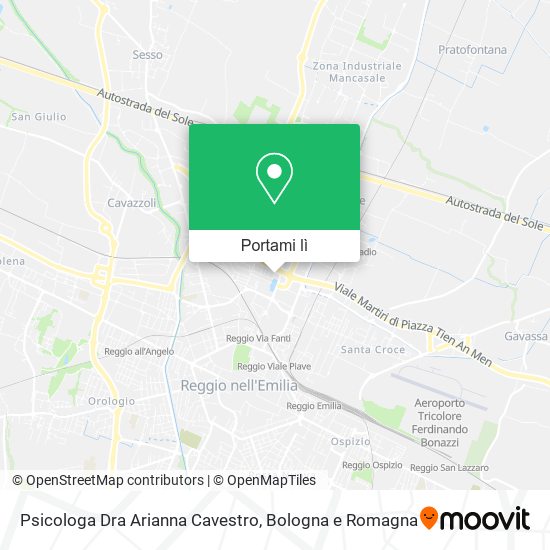 Mappa Psicologa Dra Arianna Cavestro