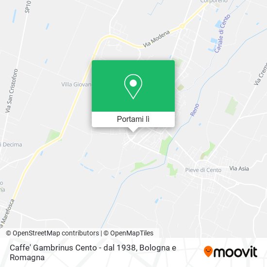 Mappa Caffe' Gambrinus Cento - dal 1938